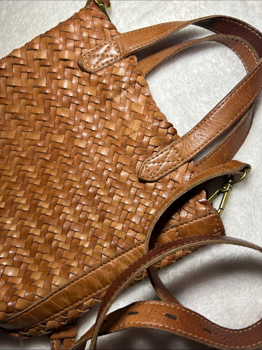 Madewell Woven Leather Crossbody Bag - Brown - Picture 13 of 16